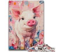 Jigsaw Puzzles for Teenagers 1000 Pieces Pig Oil Painting 1000 Pieces for Adults,Challenging Game Toys Wall Decoration Unique Birthday And Xmas Gifts (50x75cm)