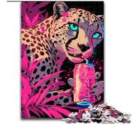 Jigsaw Puzzles for Teenagers 1000 Pieces Pink Leopard, for Ages 14 And over Each Piece Is Unique - Fun And Challenging Game for The Whole Family Good Gift (Size 26x38cm)