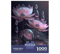 Jigsaw Puzzles for Teenagers 1000 Pieces Pink Lotus Flowers Jigsaw for Adults Relaxing Games Home Decoration Unique Gifts for Birthday And Christmas 52x38cm/1000pcs