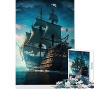 Jigsaw Puzzles for Teenagers 1000 Pieces Pirate Ship Adult Jigsaw Puzzles Precision Cutting Help The Brain Exercise Great Gifts for Gaming (38x52cm)