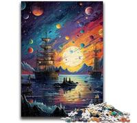 Jigsaw Puzzles for Teenagers 1000 Pieces Pirate Ship in The Universe Suitable for People Aged 14 And Above Educational Game Challenge Toy Gift For Birthdays 50x75cm