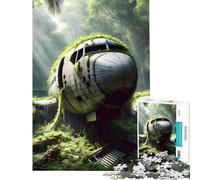 Jigsaw Puzzles for Teenagers 1000 Pieces Plane Wreck in Jungle Jigsaw Puzzle DIY Toys Birthday Present Birthday And Unique Gifts (Size 38x26cm)