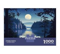 Jigsaw Puzzles for Teenagers 1000 Pieces Plitvice Lakes Croatia Night Landscape Puzzles for Adults Relax Games Presents for Women Unique Gifts for Birthday And Christmas 70x50cm/1000pcs