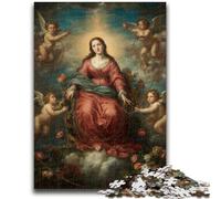 Jigsaw Puzzles for Teenagers 1000 Pieces Portrait of Mary The Mother, Suitable for People Aged 14 And Above Challenging To Complete But Fun And Humorous Great Gift 26X38CM