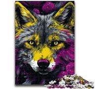 Jigsaw Puzzles for Teenagers 1000 Pieces Psychedelic Art Wolf Adult Puzzles,family Fun Games Is Ideal As A Gift for The Whole Family (26x38cm)