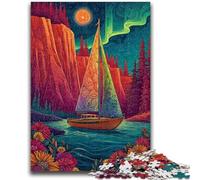 Jigsaw Puzzles for Teenagers 1000 Pieces Psychedelic Boat Learning Educational Toys Family Games Gifts for Friends And Family 50x75cm