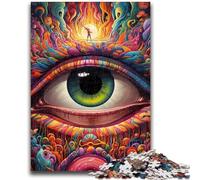 Jigsaw Puzzles for Teenagers 1000 Pieces Psychedelic Eyes Adult Jigsaw,Staycation Kill Time with Fully Interlocking Randomly Shaped Pieces (26x38cm)