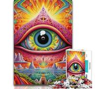 Jigsaw Puzzles for Teenagers 1000 Pieces Psychedelic Eyes Adult Jigsaw,Staycation Kill Time with Fully Interlocking Randomly Shaped Pieces 26x38cm