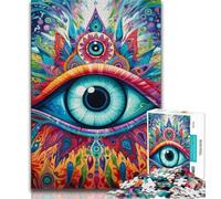 Jigsaw Puzzles for Teenagers 1000 Pieces Psychedelic Eyes Adult Puzzles,family Fun Games Is Ideal As A Gift for The Whole Family 75x50cm