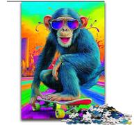 Jigsaw Puzzles for Teenagers 1000 Pieces Psychedelic Monkey, Learning Educational Toys Family Games Unique Birthday And Gifts (Size50x75cm)