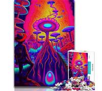 Jigsaw Puzzles for Teenagers 1000 Pieces Psychedelic Nature Teenager Puzzles,Educational Family Game Suitable for Desktop Decoration 26x38cm