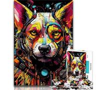 Jigsaw Puzzles for Teenagers 1000 Pieces Psychedelic Wolf Adult Puzzles,Relax Games Is Ideal As A Gift for The Whole Family (size 75x50cm)