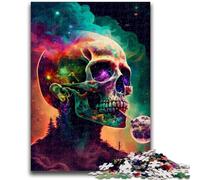 Jigsaw Puzzles for Teenagers 1000 Pieces Psycho Skull for And 14 Years And over Educational Challenge Fun Activities at Home, Birthday Gifts, Travel Gifts 50x75cm