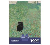 Jigsaw Puzzles for Teenagers 1000 Pieces Pug Poppies Gustav Klimt Art Jigsaw for Adults Relaxing Games Home Decoration Unique Gifts for Birthday And Christmas 38x26cm/1000pcs