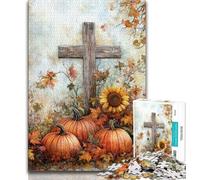 Jigsaw Puzzles for Teenagers 1000 Pieces Pumpkin Cross Teenager Jigsaw,Challenging Difficult Deal As Gifts for The Whole Family 38x26cm