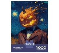 Jigsaw Puzzles for Teenagers 1000 Pieces Pumpkin Head Man Starry Night Teenager Puzzles Relaxing Games Hand Speed Race for Is Ideal As A Gift 38x26cm/1000pcs