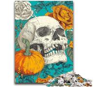 Jigsaw Puzzles for Teenagers 1000 Pieces Pumpkin Skeleton Puzzles for Adults,Challenging Family Activity Games DIY Toy for Home Wall Decor Gifts (38x26cm)