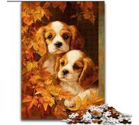 Jigsaw Puzzles for Teenagers 1000 Pieces Puppy in The Fallen Leaves, Suitable for People Aged 14 And Above Challenging To Complete But Fun And Humorous Great Gift (Size 26x38cm)