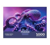 Jigsaw Puzzles for Teenagers 1000 Pieces Purple Octopus Wall Art Print Puzzle for Adults Toy Wall Decor Difficult Challenge for Is Ideal As A Gift 52x38cm/1000pcs