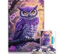 Jigsaw Puzzles for Teenagers 1000 Pieces Purple Owl Teenager Puzzles,Unique Birthday And Gifts for Age 14 Years Up (size 75x50cm)