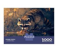 Jigsaw Puzzles for Teenagers 1000 Pieces Raccoon by The Waters Edge Puzzles for Adults Hands-on Game Improve Memory Parent-child Interaction 70x50cm/1000pcs