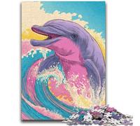 Jigsaw Puzzles for Teenagers 1000 Pieces Rainbow Dolphin Help The Brain Exercise Addictive Toys to Cultivate Patience Perfect Decoration 50x75cm