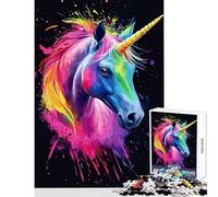 Jigsaw Puzzles for Teenagers 1000 Pieces Rainbow Unicorn Educational Toy Funny Gift Impossible Game Improving Love between Couples Size 38x26cm
