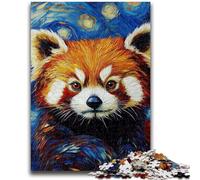 Jigsaw Puzzles for Teenagers 1000 Pieces Red Panda Night Sky Suitable for People Aged 14 And Above Educational Game Challenge Toy Gift For Birthdays 26x38cm