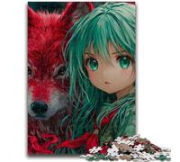 Jigsaw Puzzles for Teenagers 1000 Pieces Red Wolf And Girl Adult Jigsaw,Stress Reliever Difficult Challenge Unique Home Decor And Gifts (75x50cm)