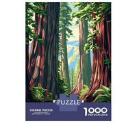Jigsaw Puzzles for Teenagers 1000 Pieces Redwood Forest California Illustration Puzzles for Adults Relax Games Presents for Women Unique Gifts for Birthday And Christmas 70x50cm/1000pcs