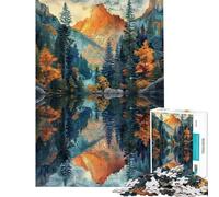 Jigsaw Puzzles for Teenagers 1000 Pieces Reflections of Forest Jigsaws for Adults Hands-on Game A Work of Art Parent-child Interaction (size 50x75cm)