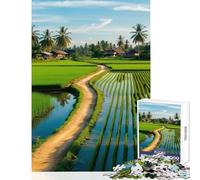 Jigsaw Puzzles for Teenagers 1000 Pieces Rice Paddy Path Hands-on Game Difficult Hard Anti-Stress Toys Improving Love between Couples (38X26CM)