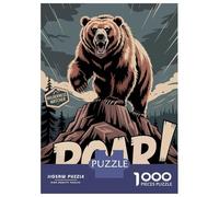 Jigsaw Puzzles for Teenagers 1000 Pieces Roaring Bear Wilderness Watcher Jigsaw for Adults Toy Wall Decor Improve Memory Birthday And Unique Gifts 52x38cm/1000pcs