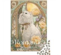 Jigsaw Puzzles for Teenagers 1000 Pieces Romantic Cat Art Print-3 Puzzle for Adults Relaxing Games Home Decoration for Is Ideal As A Gift 52x38cm/1000pcs