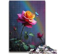 Jigsaw Puzzles for Teenagers 1000 Pieces Rose Butterfly Teenager Jigsaw,Challenging Difficult Deal As Gifts for The Whole Family (38x26cm)
