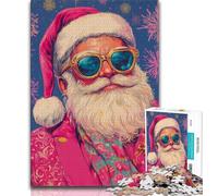 Jigsaw Puzzles for Teenagers 1000 Pieces Santa Claus with Glasses 1000 Pieces for Teenagers,Stress Reliever Difficult Challenge Secret Santa Gifts 38x26cm