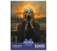 Jigsaw Puzzles for Teenagers 1000 Pieces Scary Horror Artwork Puzzle for Adults Relaxing Games Difficult Challenge Parent-child Interaction 38x26cm/1000pcs