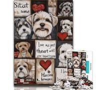 Jigsaw Puzzles for Teenagers 1000 Pieces Schnauzer Collage Teenager Puzzles,Educational Family Game Suitable for Desktop Decoration 75x50cm