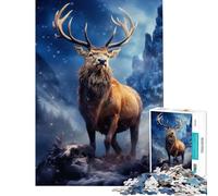 Jigsaw Puzzles for Teenagers 1000 Pieces Scottish Deer Stag Challenging Game Toys Educational Game Enhance Memory Secret Santa Gifts (Size 38x26cm)