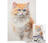 Jigsaw Puzzles for Teenagers 1000 Pieces Scottish Fold Cat Sketch Adult Jigsaw Puzzles Precision Cutting Help The Brain Exercise Great Gifts for Gaming (38x26cm)