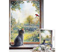 Jigsaw Puzzles for Teenagers 1000 Pieces Serenity at The Window︰ Classic Pointillism Art Create Lasting Family Memories Memorable Seasonal (50x75cm)