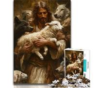 Jigsaw Puzzles for Teenagers 1000 Pieces Sheep And Jesus,Family Activity Fun at Home Activities,Birthday Present,Travel Gifts (38x26cm)