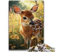 Jigsaw Puzzles for Teenagers 1000 Pieces Sika Deer in The Forest Adult Jigsaw,Staycation Kill Time with Fully Interlocking Randomly Shaped Pieces (75x50cm)