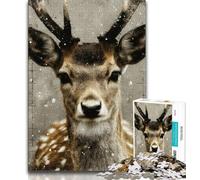 Jigsaw Puzzles for Teenagers 1000 Pieces Sika Deer Puzzles for Adults,Stress Reliever Staycation Kill Time Parent-child Interaction (size 75x50cm)