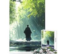 Jigsaw Puzzles for Teenagers 1000 Pieces Silhouette in Bamboo Forest Hands-on Game Difficult Hard Anti-Stress Toys Improving Love between Couples (38X26CM)