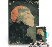 Jigsaw Puzzles for teenagers 1000 Pieces Silhouette Moon Face Lernspielzeug mit vollständig ineinander greifenden, zufällig geformten Teilen52x38cm