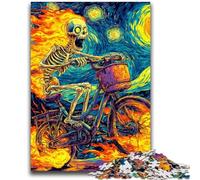 Jigsaw Puzzles for Teenagers 1000 Pieces Skeleton Riding A Bicycle Train Your Brain And Hands Parent-child Interaction for Age 14+ 50x75cm