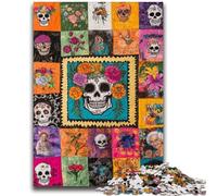 Jigsaw Puzzles for Teenagers 1000 Pieces Skull Collage 1000 Pieces for Adults,Enhance Love between Couples for Ages 14+ (75x50cm)