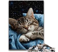 Jigsaw Puzzles for Teenagers 1000 Pieces Sleeping Cat 1000 Pieces for Adults,Family Educational Games Home Decoration Gift (50x75cm)