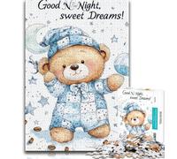Jigsaw Puzzles for Teenagers 1000 Pieces Sleeping Teddy Bear Adult Puzzles,family Fun Games Is Ideal As A Gift for The Whole Family 26x38cm